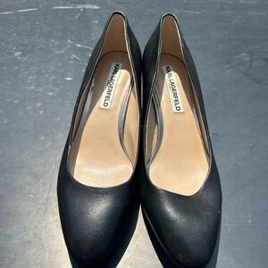 Karl Lagerfeld Black Leather Heels